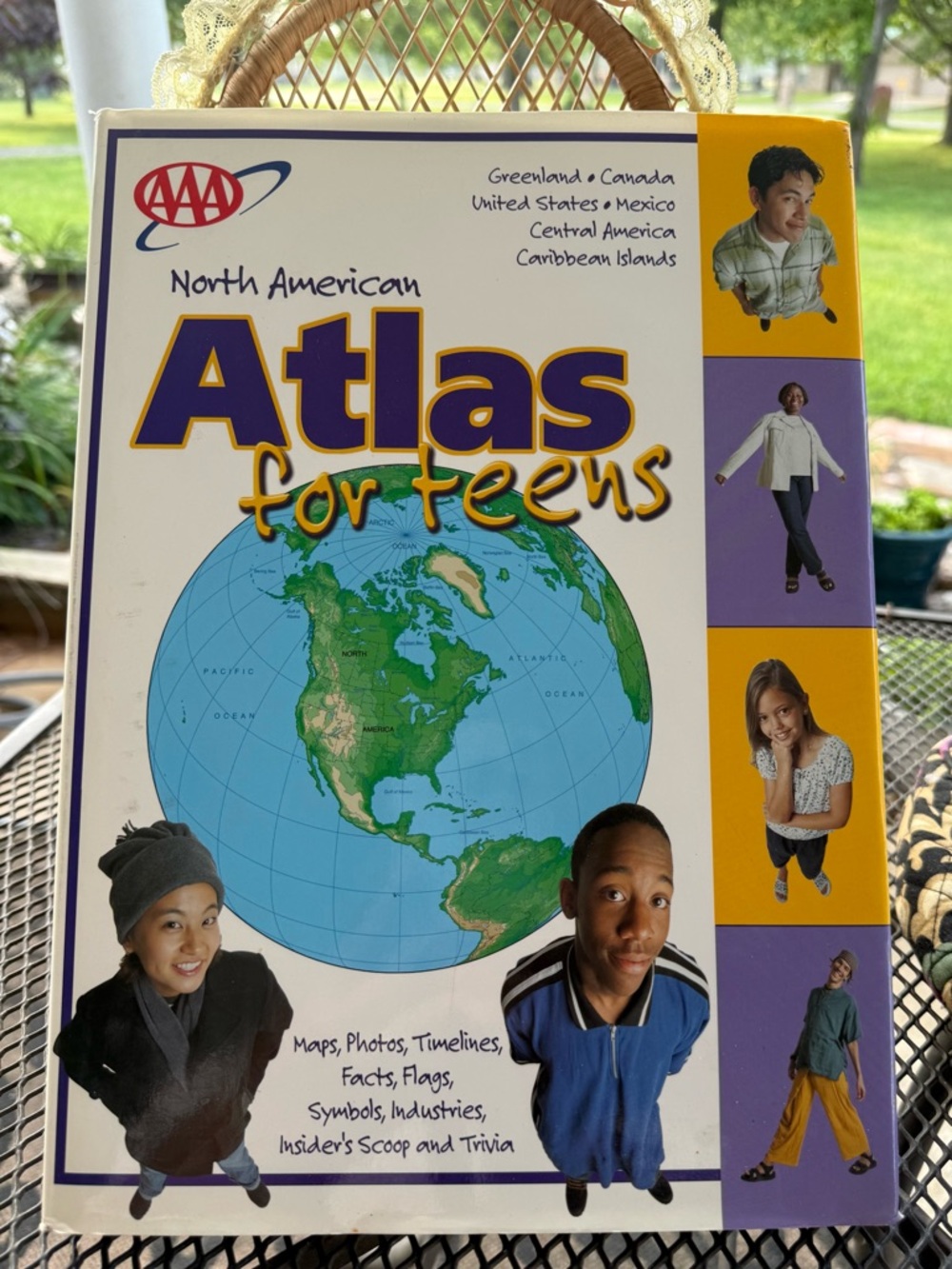 AAA North American Atlas for Teens - White & Blue Cover. Hardback with jacket